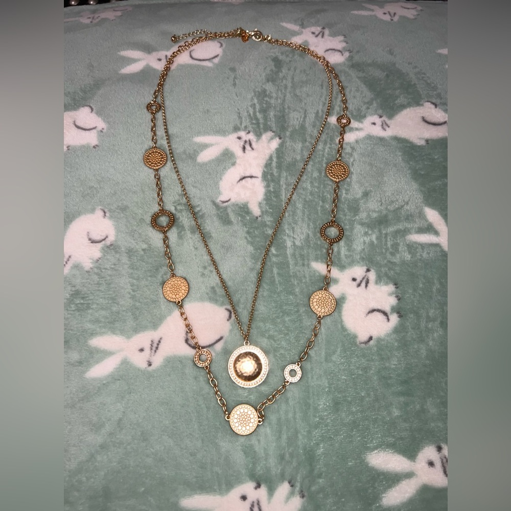 Gold color long chain from Chicos